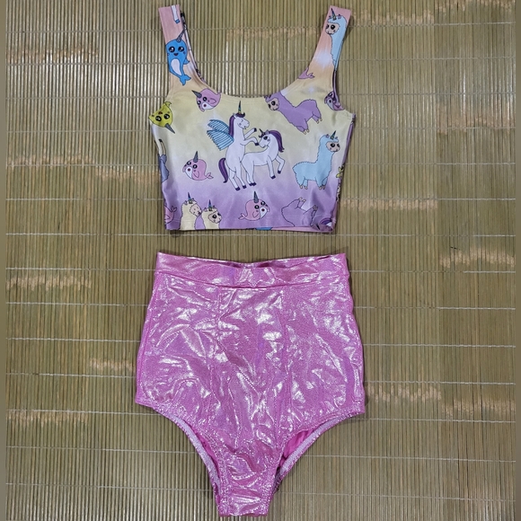 Pink Glitter S/M High Waisted Hot Pants - Picture 6 of 6